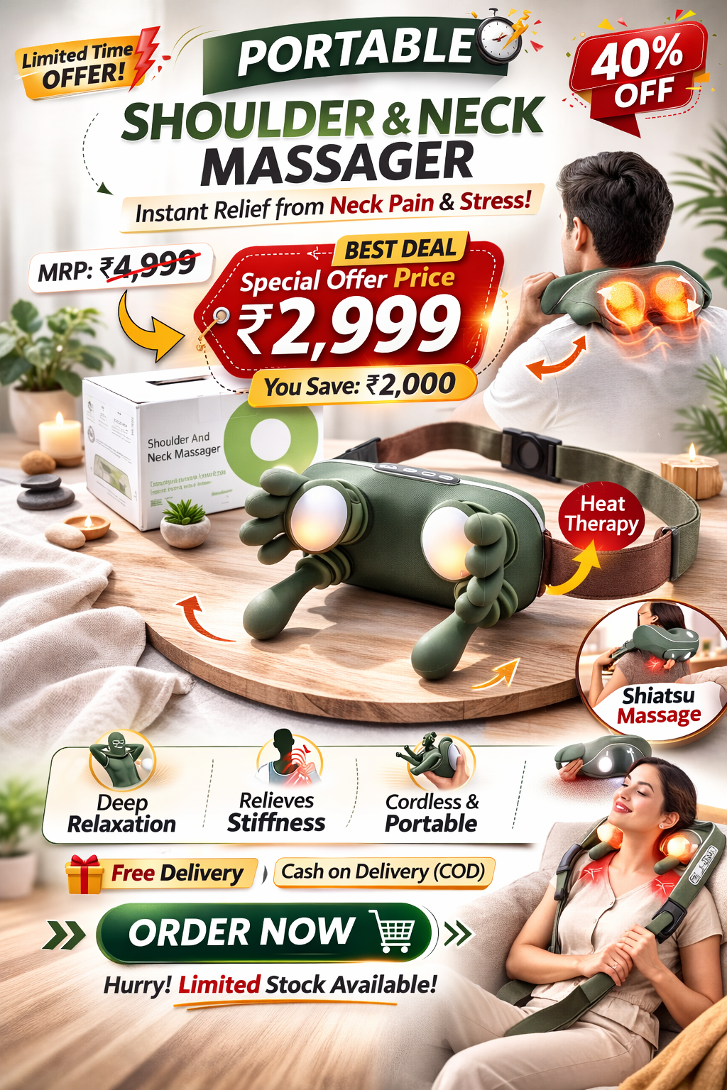 Shoulder & Neck Massager - Portable Relaxation Device